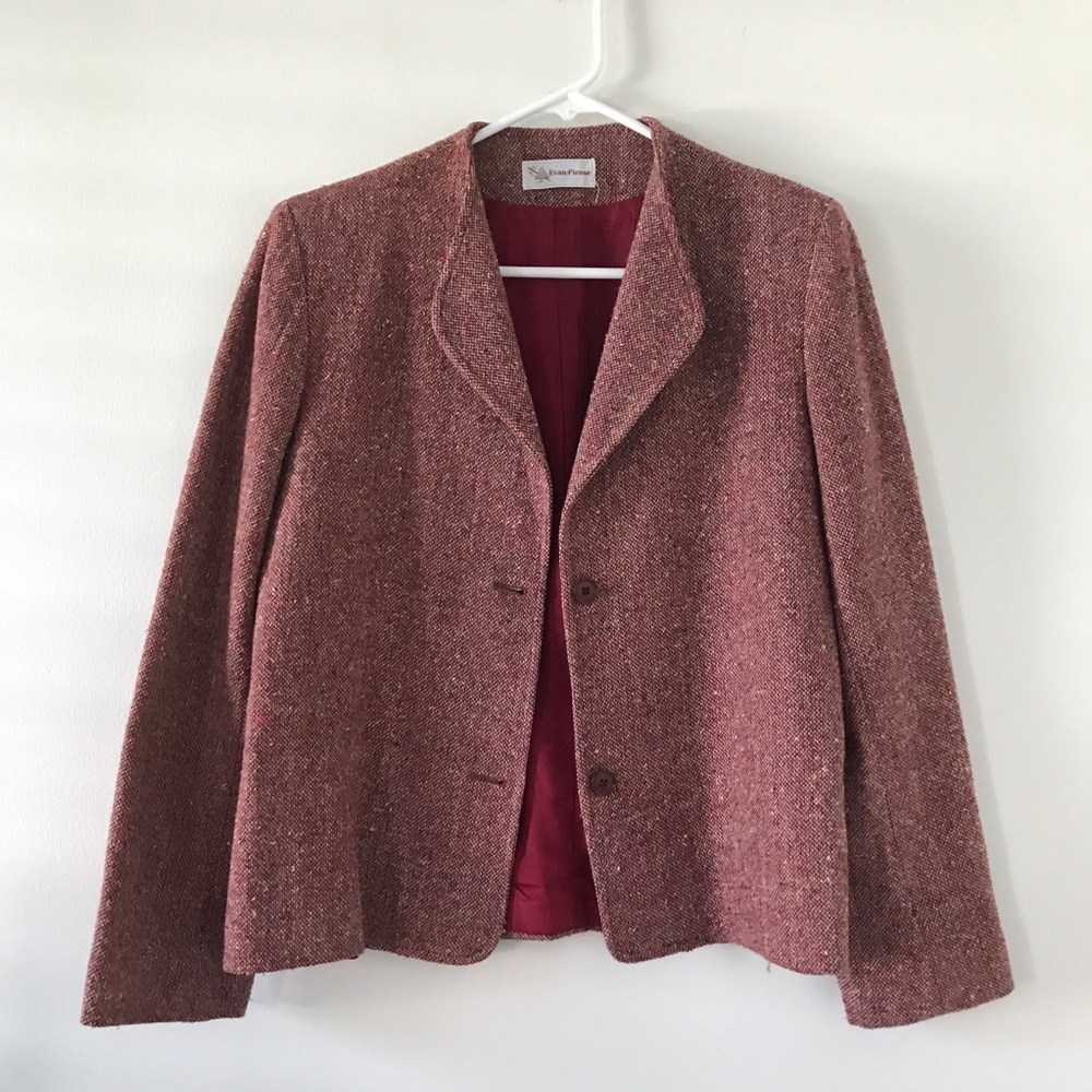 70’s Red Cropped Blazer by Evan Picone to fit Sz 6